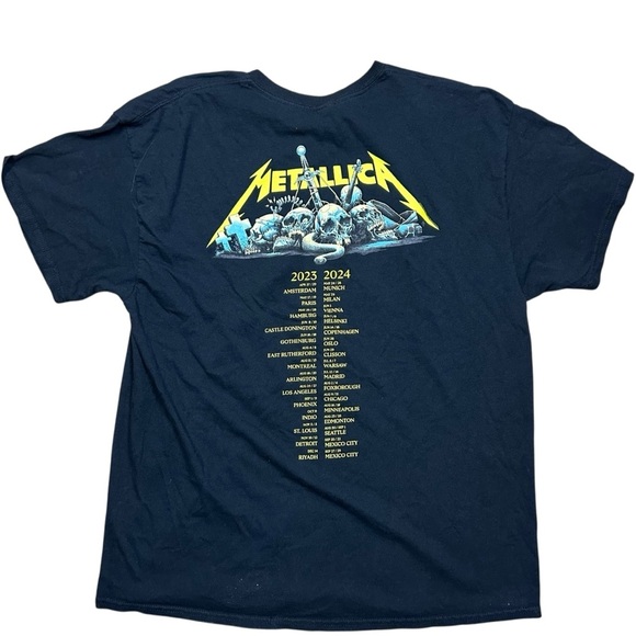 Metallica M72 World Tour T Shirt XL Black 100% Cotton - Picture 3 of 7